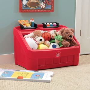 Step2 2-In-1 Toy Box & Art Lid (Red) | Kids Toy Box - Children Furniture