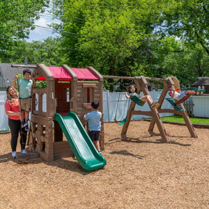 Step2 Adventure Lodge Play Center With Glider | Climber Playset - Baby Swings