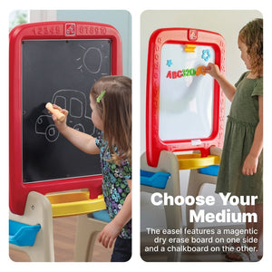 Step2 All Around Easel For Two Red | Kids Art Desk & Easel - Art Desk & Easel