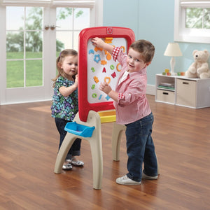Step2 All Around Easel For Two Red | Kids Art Desk & Easel - Art Desk & Easel