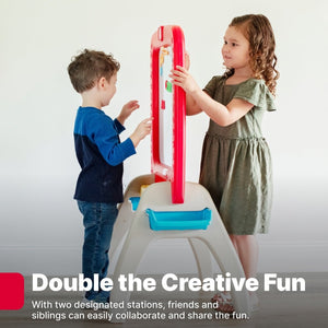 Step2 All Around Easel For Two Red | Kids Art Desk & Easel - Art Desk & Easel