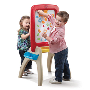 Step2 All Around Easel For Two Red | Kids Art Desk & Easel - Art Desk & Easel