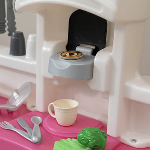Step2 Kids Play Kitchen | Sink, Coffee Station & Lights - Roleplay/Pretend Play, Play Kitchen