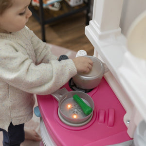 Step2 Kids Play Kitchen | Sink, Coffee Station & Lights - Roleplay/Pretend Play, Play Kitchen