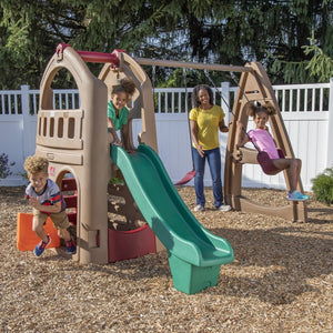 Step2 Playhouse Climber & Swing Extension | Kids Climber Playset - Baby Swings