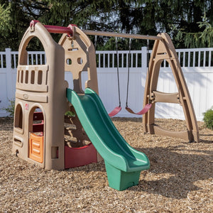 Step2 Playhouse Climber & Swing Extension | Kids Climber Playset - Baby Swings