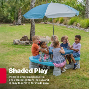 Step2 Sun & Fun Picnic Table With Umbrella | Kids Picnic Table - Picnic Table