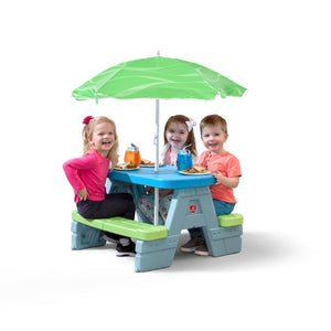 Step2 Sun & Shade Picnic Table with Umbrella | Kids Picnic Table - Picnic Table