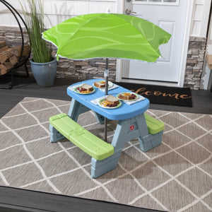 Step2 Sun & Shade Picnic Table with Umbrella | Kids Picnic Table - Picnic Table