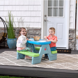 Step2 Sun & Shade Picnic Table with Umbrella | Kids Picnic Table - Picnic Table
