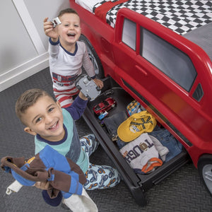 Step2 Turbocharged Twin Truck Bed | Kids Toy Truck Bed - Children Furniture