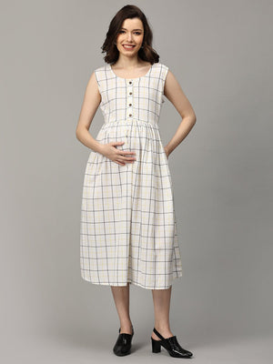 Stormy Sky Stripe Maternity and Nursing Shacket Dress - DRS-SK-STMSK-S