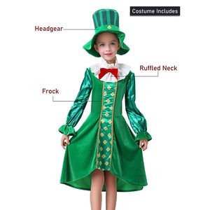St.Patricks Day costume for Girls,Kids Halloween Costume Dress Up - 4 - 6 Years Halloween