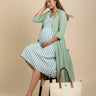 Stripe Duet Maternity and Nursing Shacket Dress - Multi Maternity Casual Dress