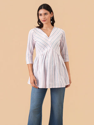 Stripe Ease Maternity and Nursing Top - S Maternity and Nursing Tops