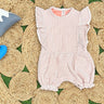 Striped Frill Sleeveless Girls Romper