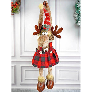 Striped Frock Reindeer Christmas Festive Door Hanger Christmas décor - 