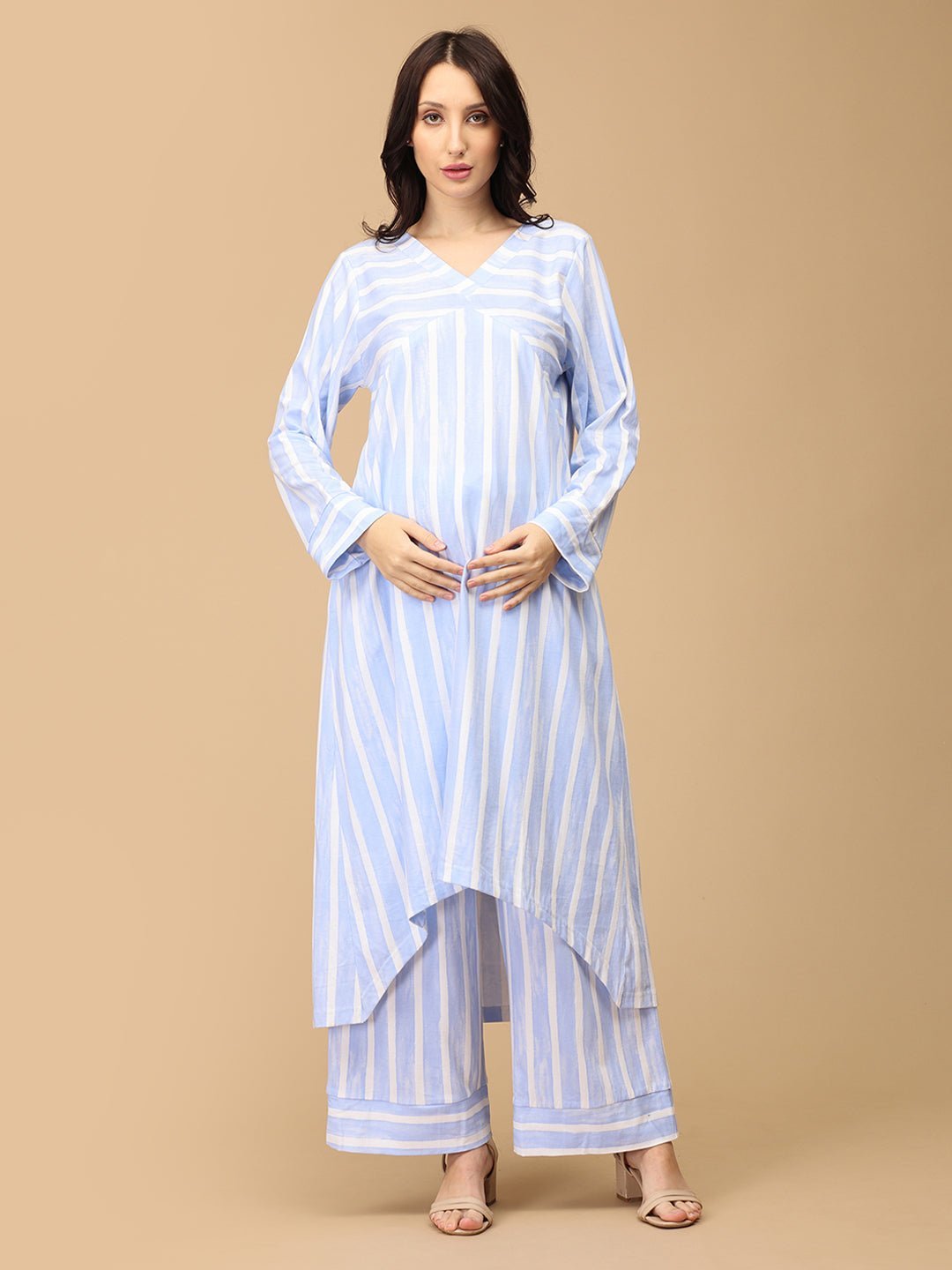 Stripes Ahoy Maternity and Nursing Co ord Set - MEW - SD - STPA - M