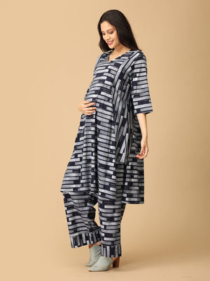 Stroke of Chic Maternity and Nursing Co ord Set - MEW - SD - STOCH - S