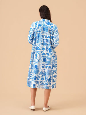 Strollin’ in Santorini Maternity and Nursing Shirt Dress - S Maternity Casual Dress