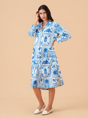 Strollin’ in Santorini Maternity and Nursing Shirt Dress - S Maternity Casual Dress