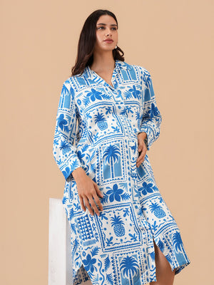 Strollin’ in Santorini Maternity and Nursing Shirt Dress - S Maternity Casual Dress