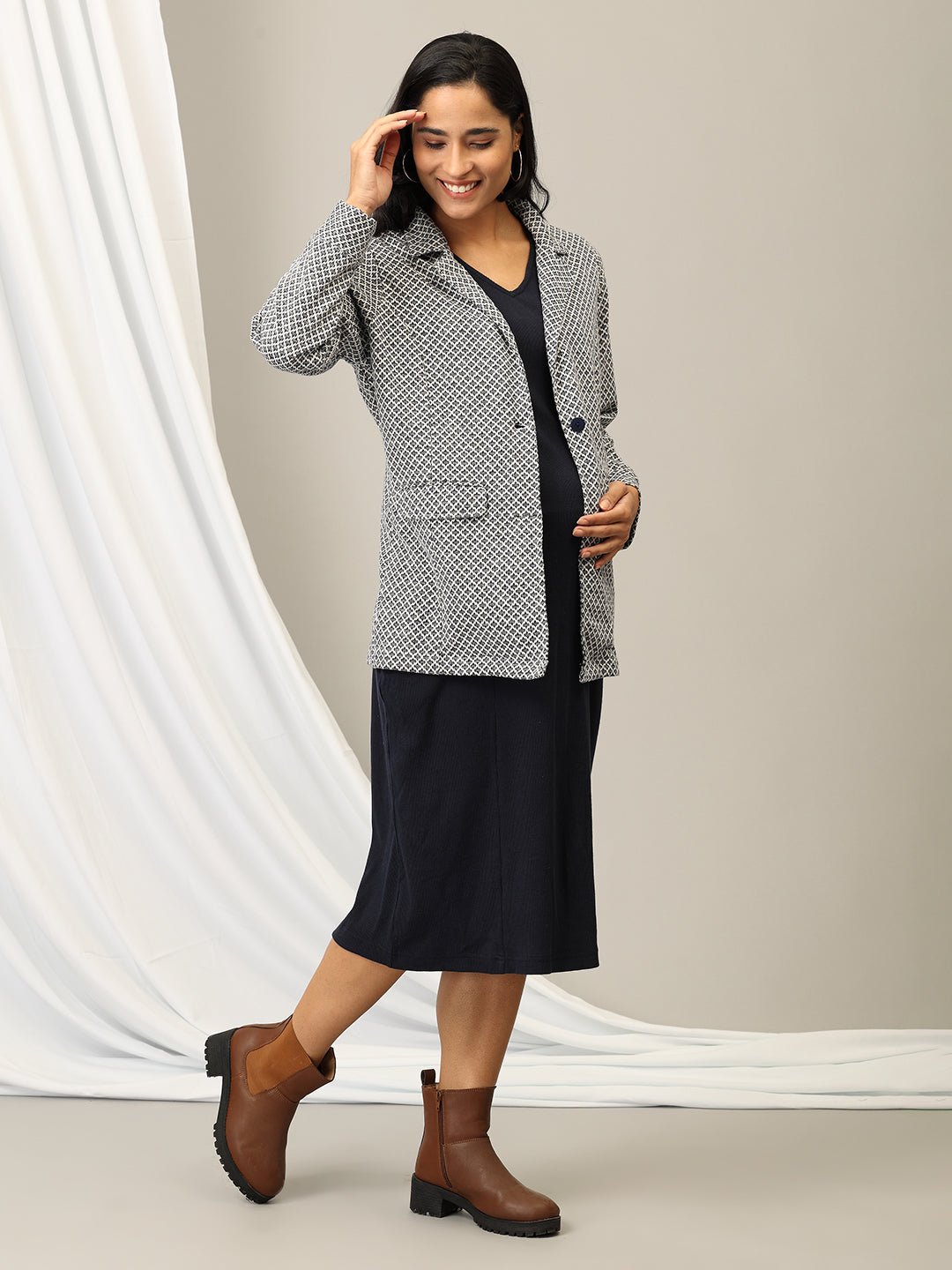 Styled to Wow Maternity and Nursing Shacket Dress - DRS - SD - STLTW - S