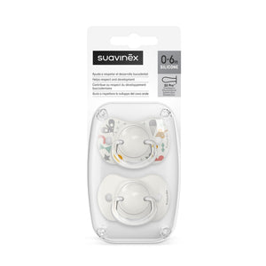 Suavinex Pacifier Silicone Birth to 6M Pack of 2 - Grey Pacifiers, Teethers & Rattles