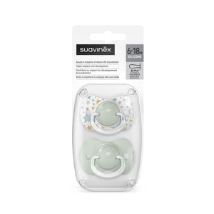 Suavinex Pacifier Silicone Birth to 6M Pack Of 2 - Lite Green Pacifiers, Teethers & Rattles