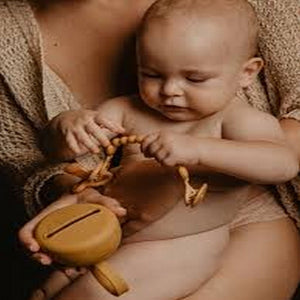 Suavinex Soother Holder Silicone Birth to 18m - Beige Pacifier Accessories