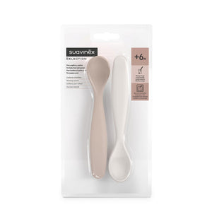 Suavinex Spoon Set Silicone 6M to 18M - Pink Baby Feeding Sets & Utensils