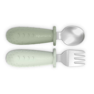 Suavinex Spoon Set Silicone and Steel 6M to 18m - Green Spoon Set