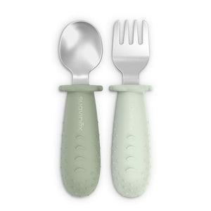 Suavinex Spoon Set Silicone and Steel 6M to 18m - Green Spoon Set