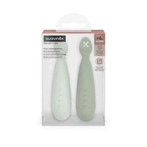 Suavinex Spoon Set Silicone Green 6M to 18m - Spoon Set