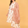 Pregnant model posing in Sukoon Ensemble Maternity and Nursing Kurta Set With Dupatta highlighting bump-friendly A-line silhouette.