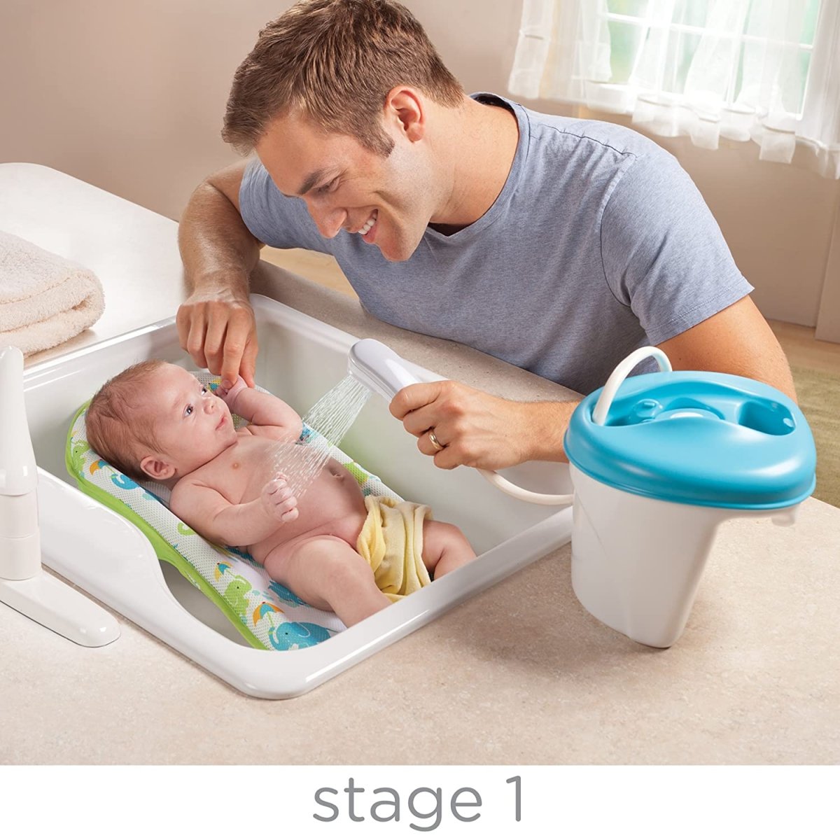 Summer Infant Newborn-To-Toddler Bath Center and Shower - Blue - 18290B