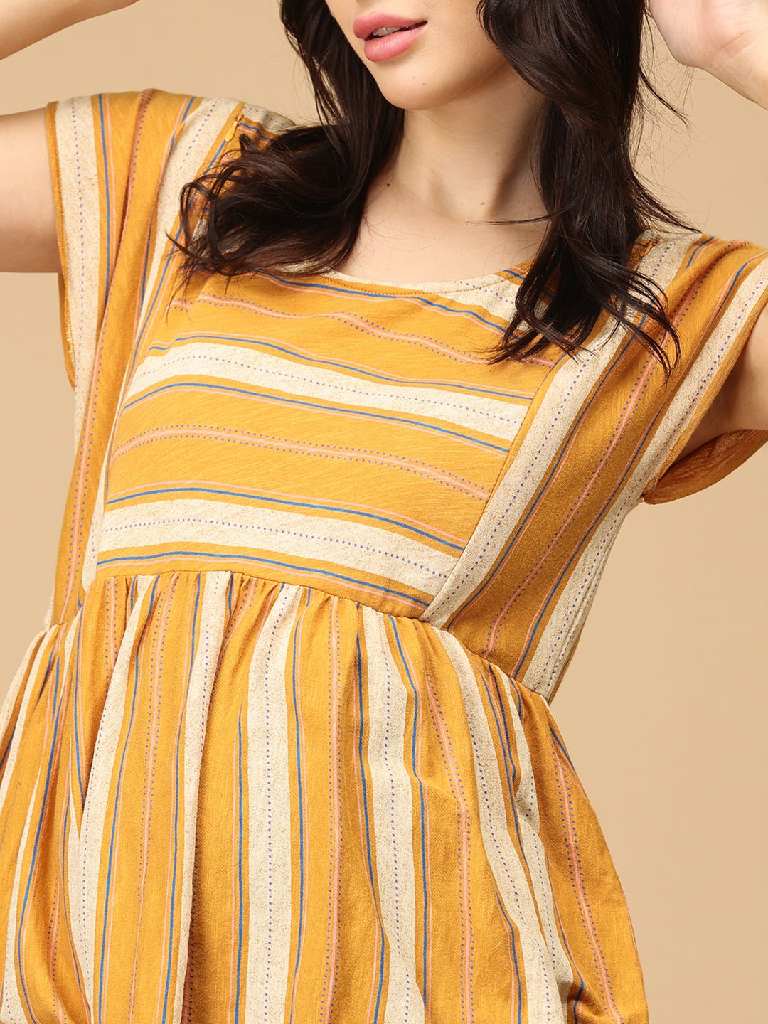 Sunburst Stripes Maternity and Nursing Top - MAT - SD - SNBRS - M