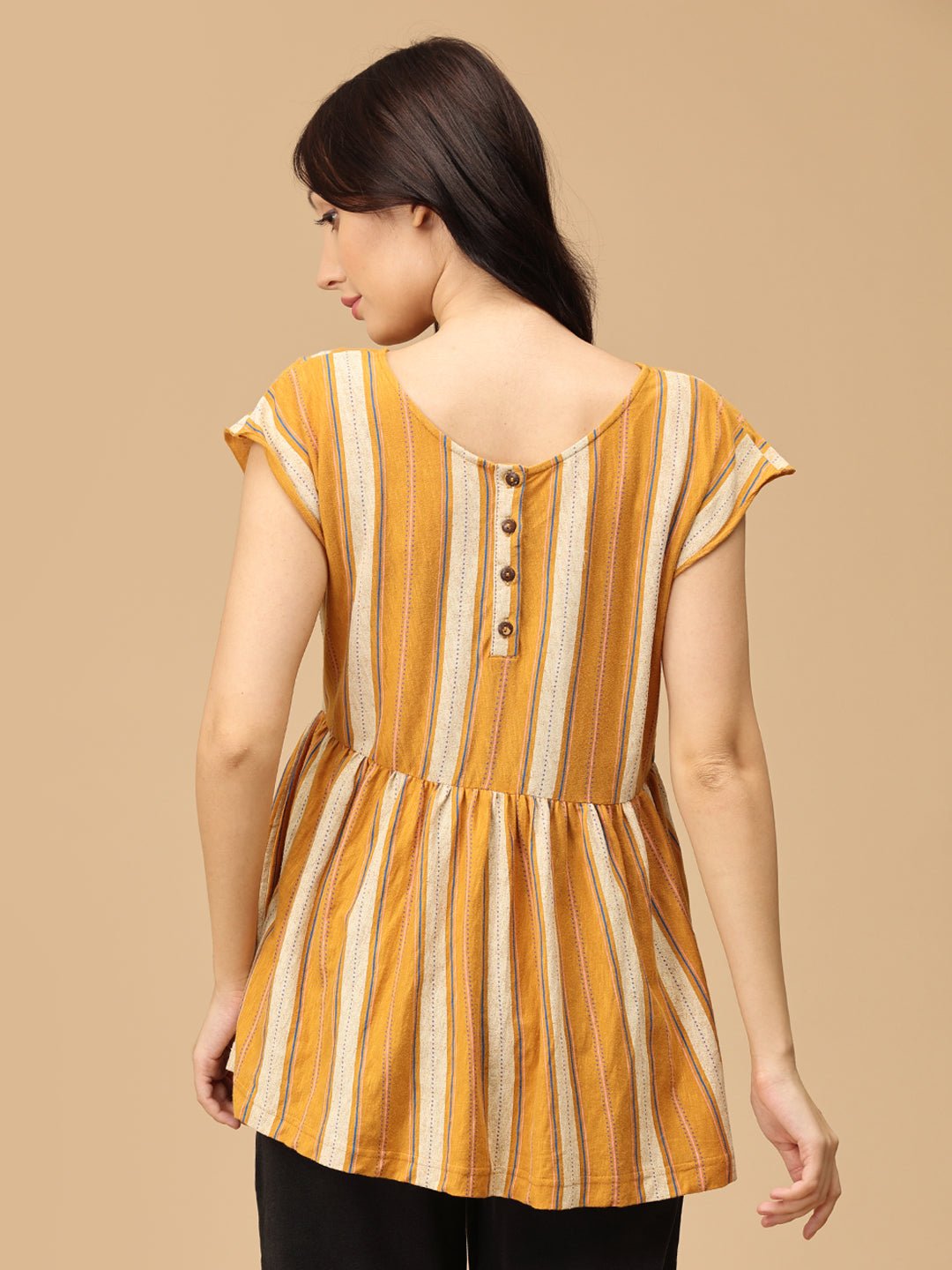 Sunburst Stripes Maternity and Nursing Top - MAT - SD - SNBRS - M