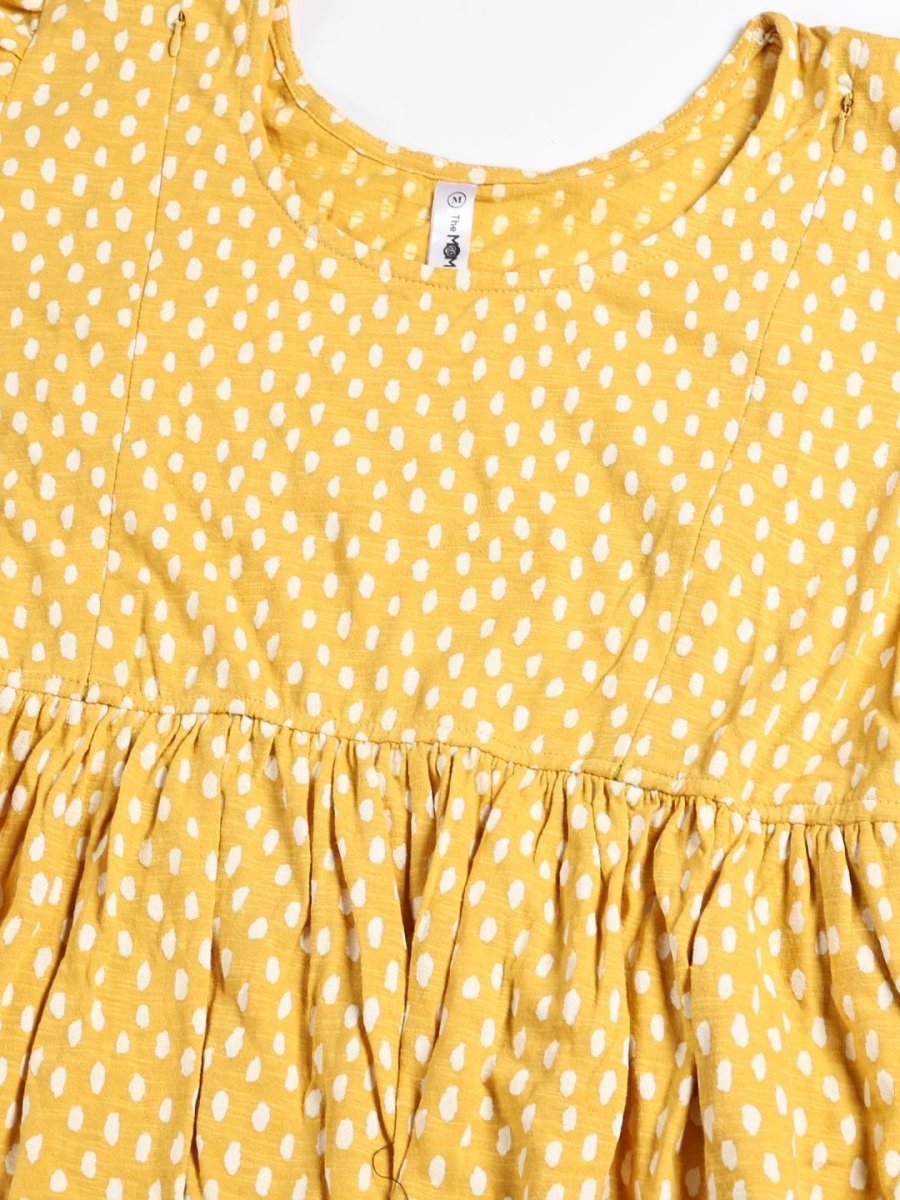 Sundress Polka Dot Maternity and Nursing Dress - DRS-YLPLD-S