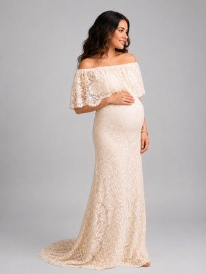Sunlight Dew Maternity Lace Gown - S Maternity Gown