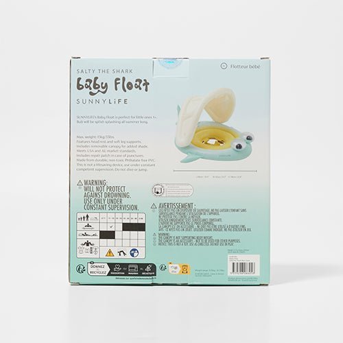 SUNNYLiFE Baby Float Salty the Shark Blue-Lime - S41BFSRK