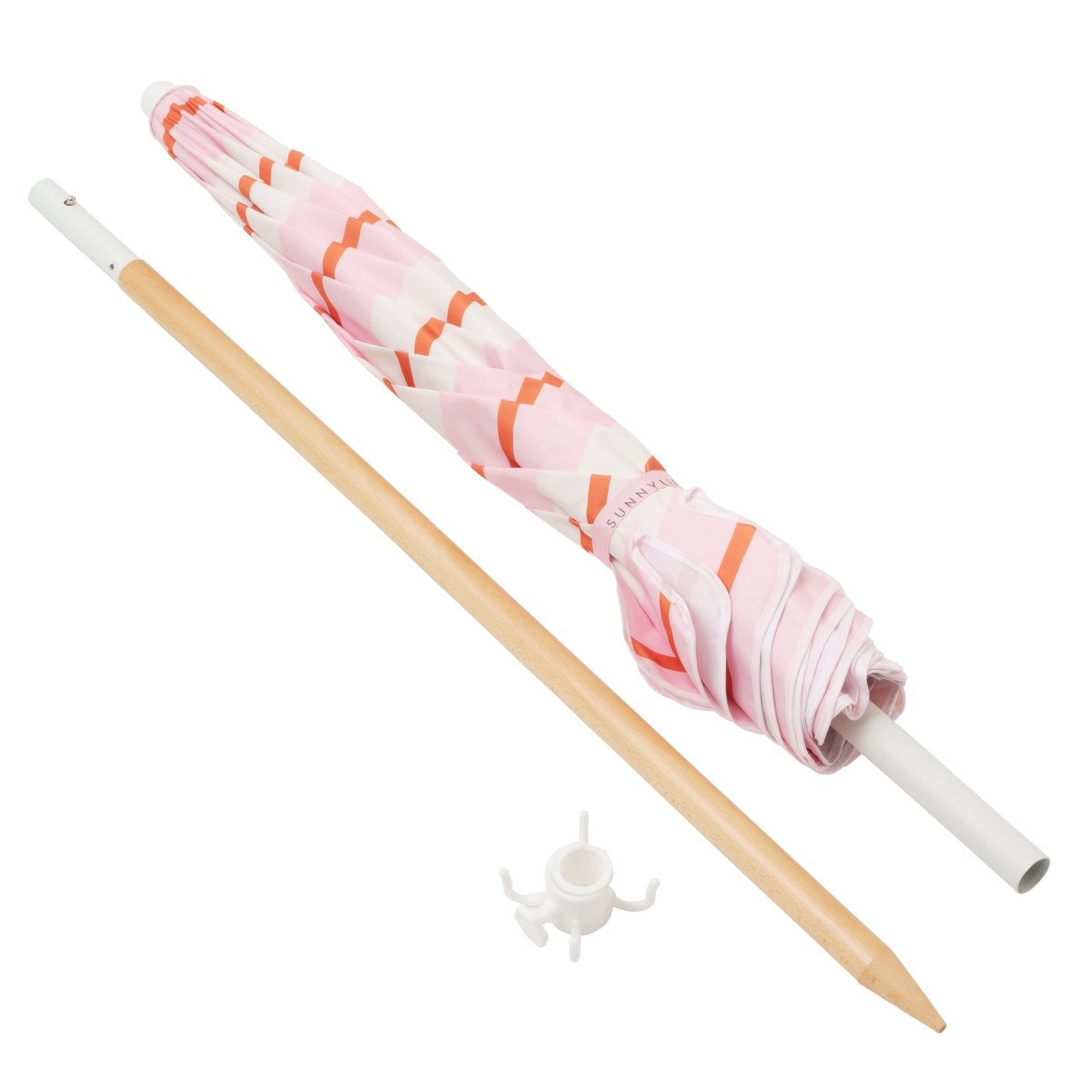 SUNNYLiFE Beach Umbrella Summer Stripe Strawberry Sorbet - S31UMBTS
