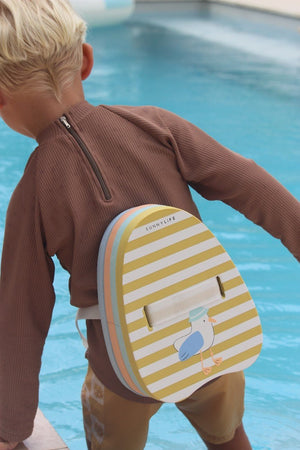 SUNNYLIFE Bubble Back Float Sid the Seagull Mustard Stripe - S51BBFMS