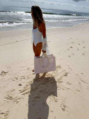 SUNNYLIFE Carryall Beach Bag Lazy Days Pink Stripe - S51CARPK