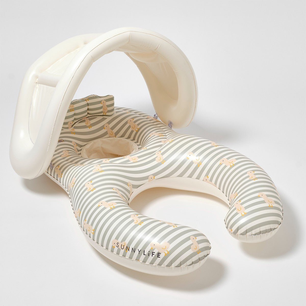 SUNNYLIFE Float Together Baby Seat Duck Sage Stripe - S51FBSGR