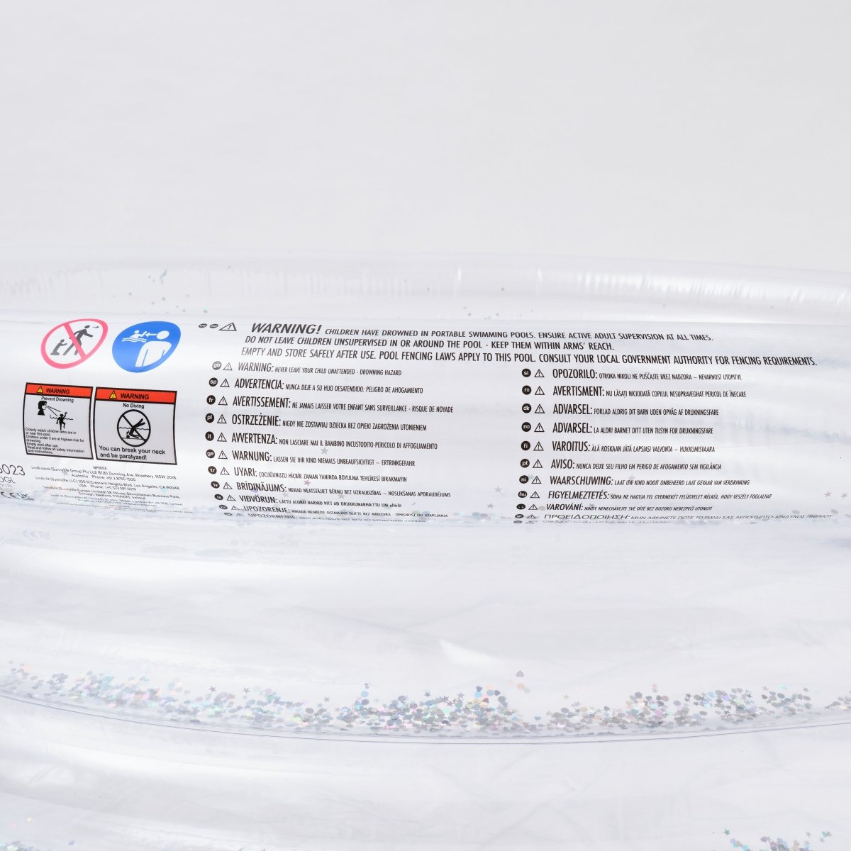 SUNNYLiFE Inflatable Transparent Glitter Pool - S3PPOOGL