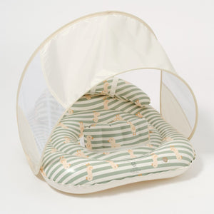 SUNNYLIFE Interactive Baby Float Duck Sage Stripe - S51IBFGR