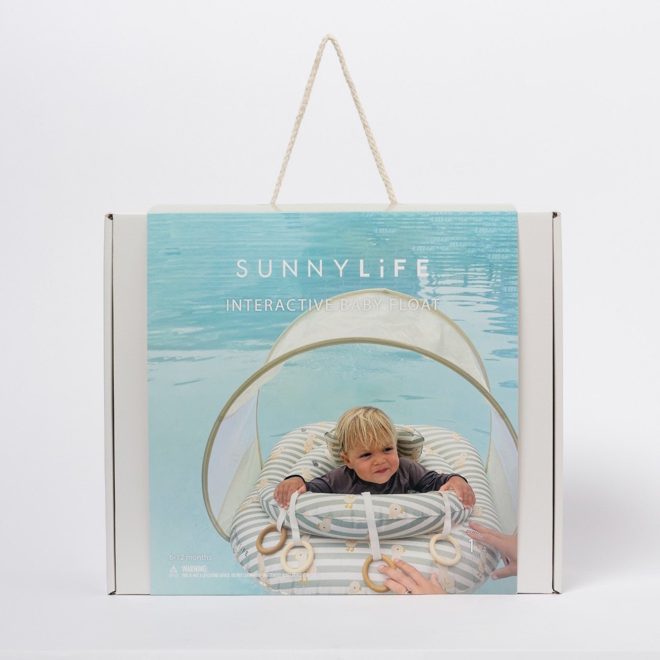 SUNNYLIFE Interactive Baby Float Duck Sage Stripe - S51IBFGR