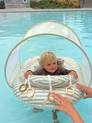 SUNNYLIFE Interactive Baby Float Duck Sage Stripe - S51IBFGR