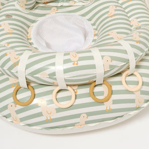 SUNNYLIFE Interactive Baby Float Duck Sage Stripe - S51IBFGR